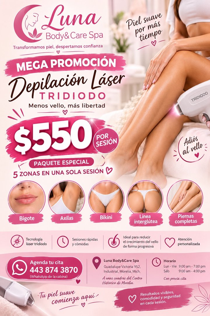 Anuncio de Luna Bodycare: Depilación láser