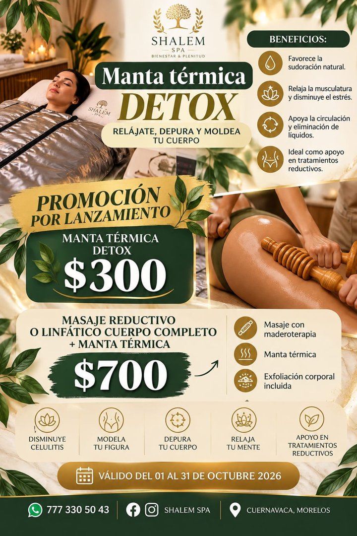 Anuncio de Shalem Spa: Manta térmica Detox