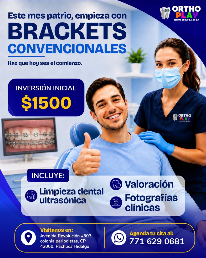 Anuncio de Orthoplay Pachuca: Brackets convencionales