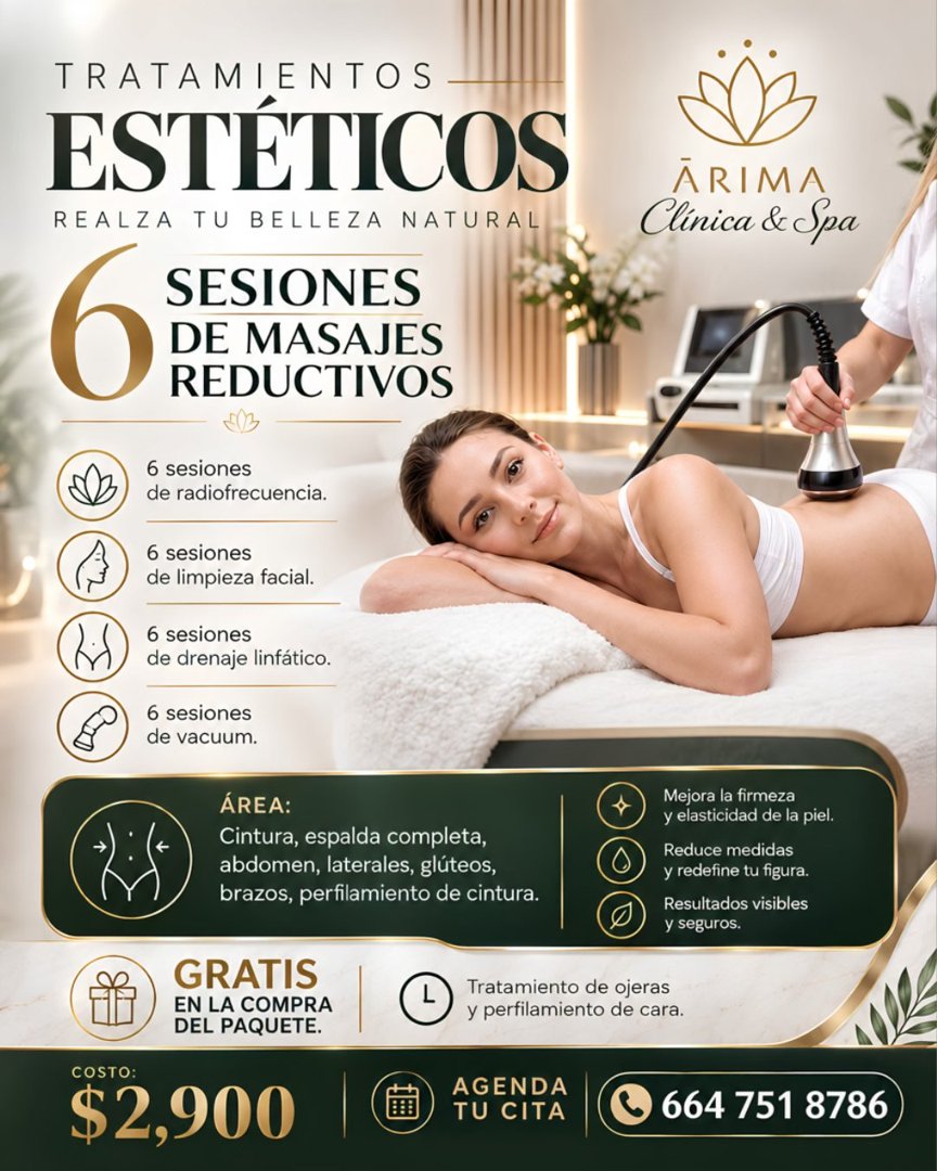 Anuncio de Arima Spa: Masajes reductivos