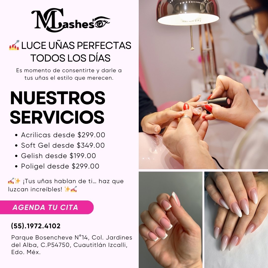 Anuncio de MCLashes: servicios de uñas