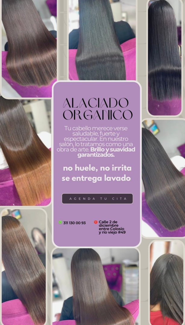 Anuncio de MyM studio: alaciado orgánico