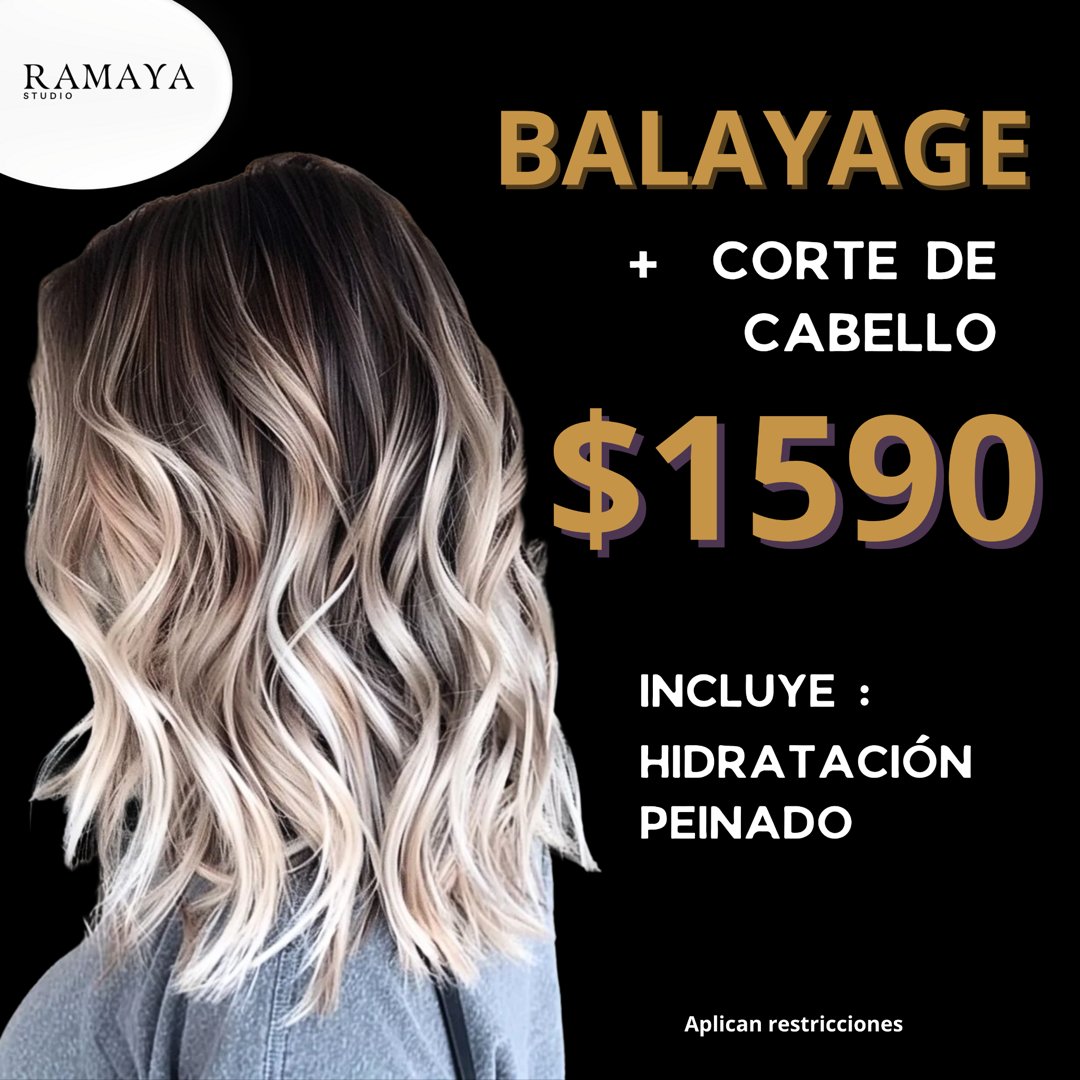 Anuncio de Ramaya Studio PDC: Balayage + Corte de cabello