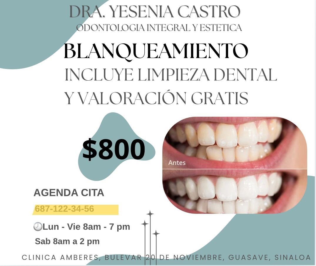 Anuncio de Dr. Yesenia Castro: Blanqueamiento