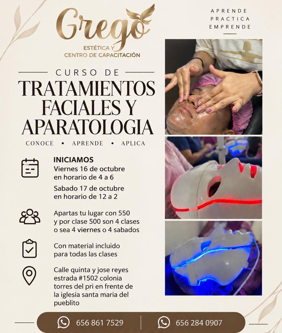Anuncio de Instituto Grego: Curso de tratamientos faciales y aparatología