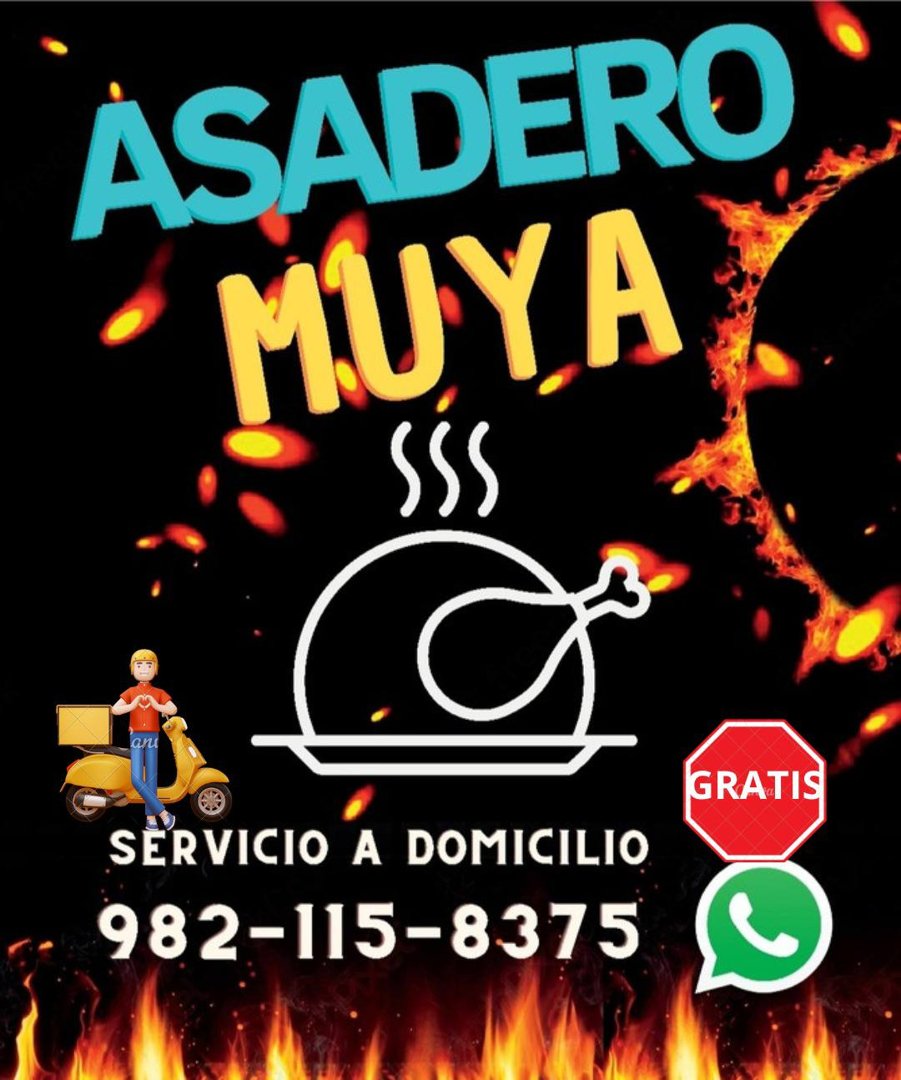Anuncio de asadero MUYA: pollo asado