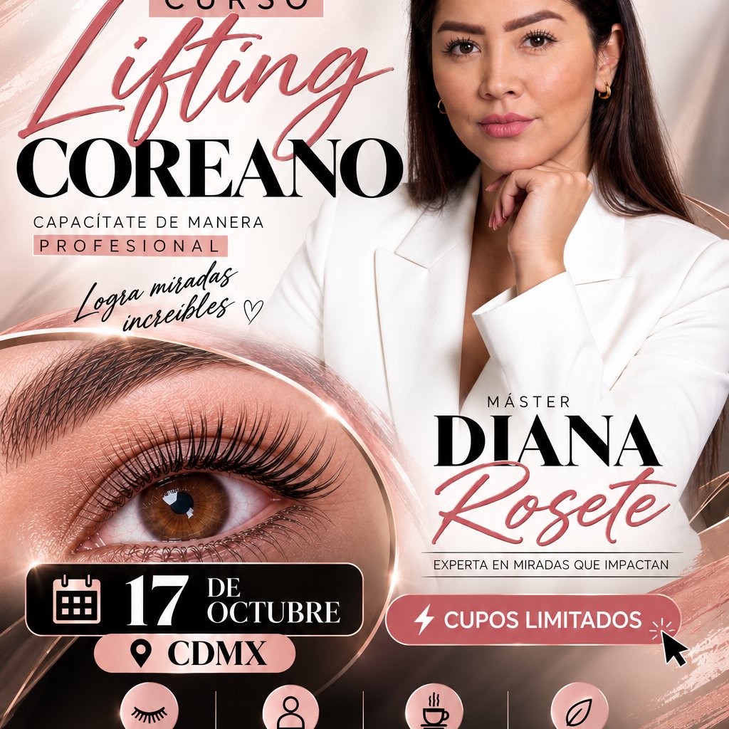 Anuncio de Rosete: curso de lifting de pestañas coreano