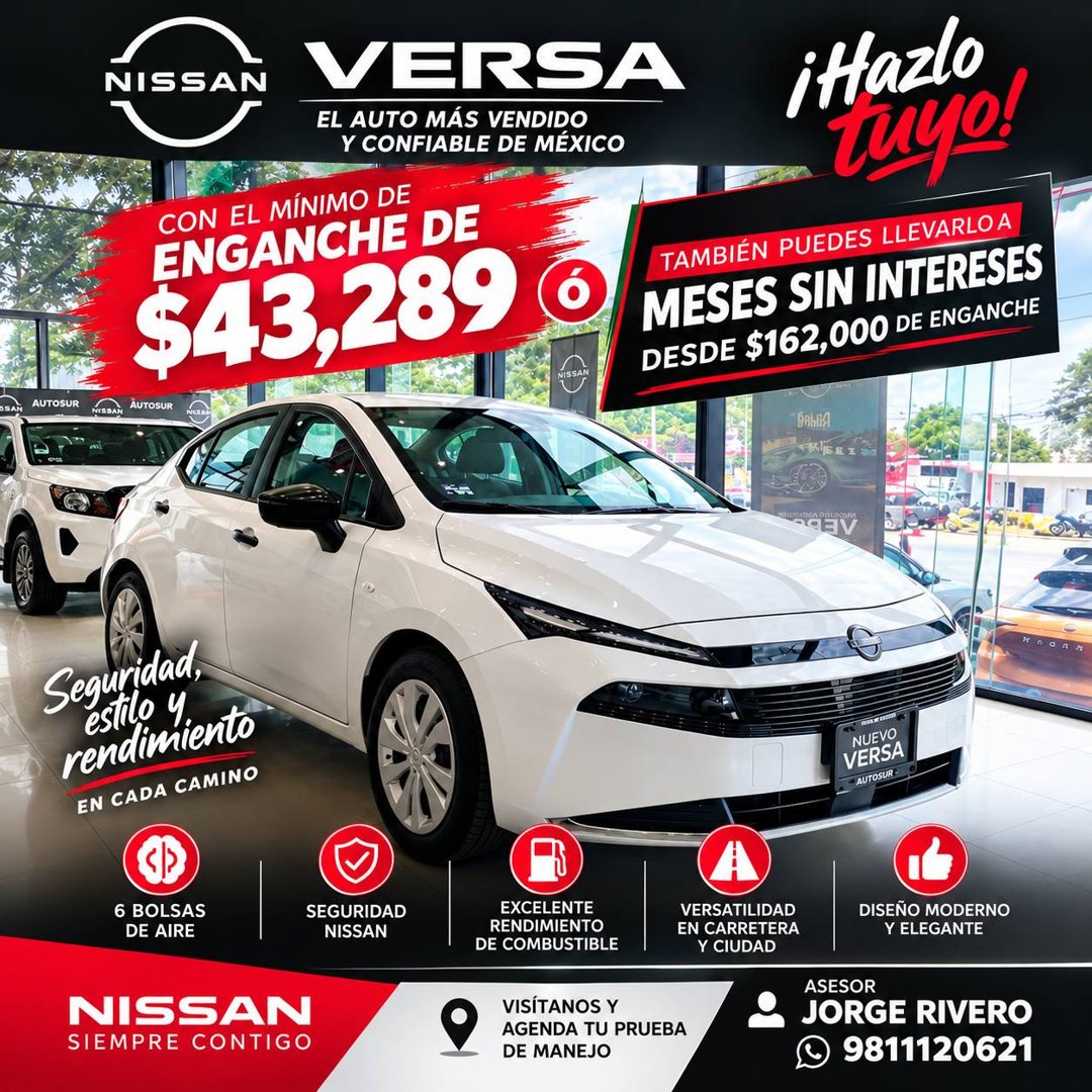 Anuncio de Jorge Rivero Nissan Campeche: Nissan Versa