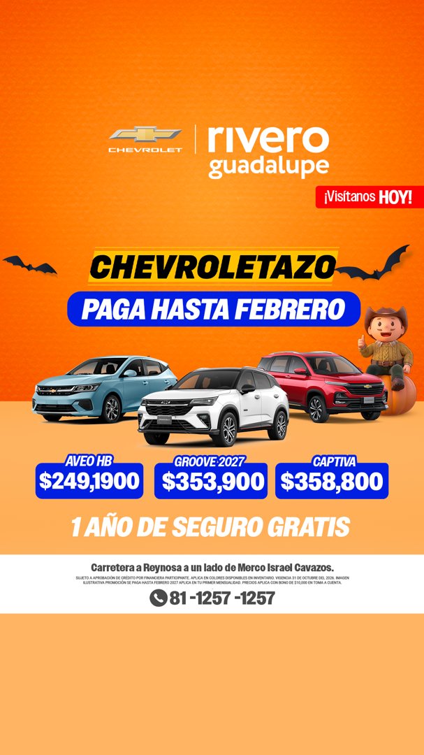 Anuncio de Chevrolet Rivero Guadalupe: venta de Chevrolet