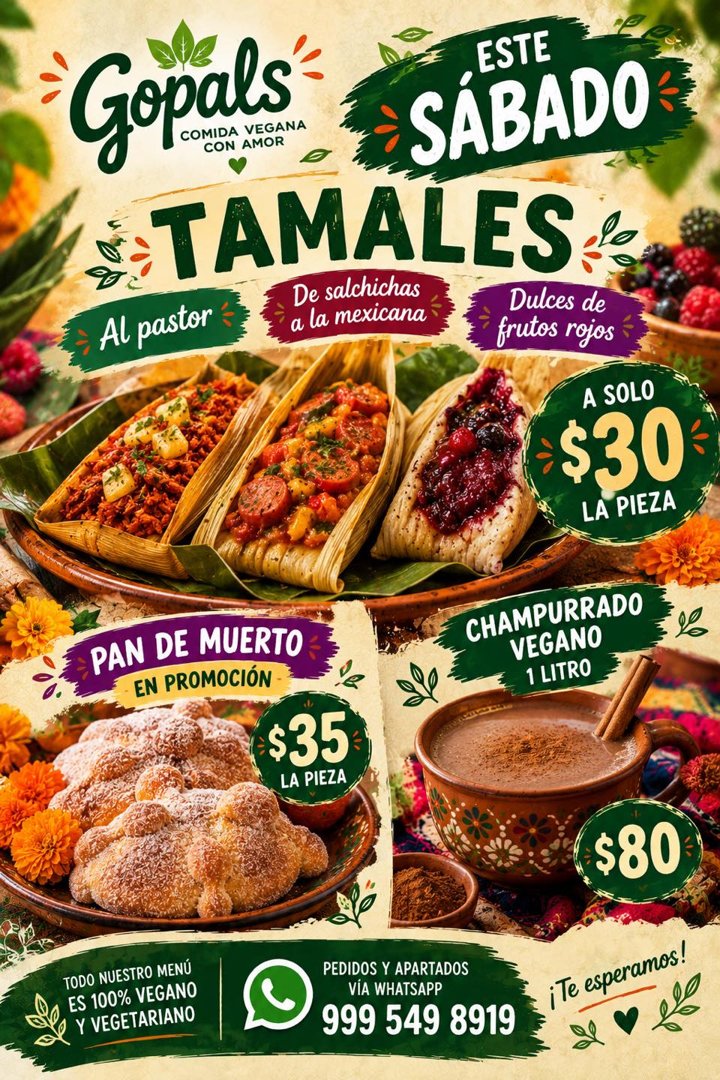 Anuncio de Gopal's: tamales y pan de muerto