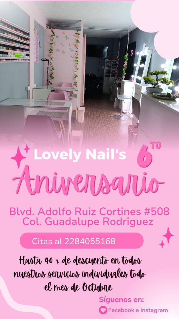 Anuncio de Lovely Nails: servicios de uñas
