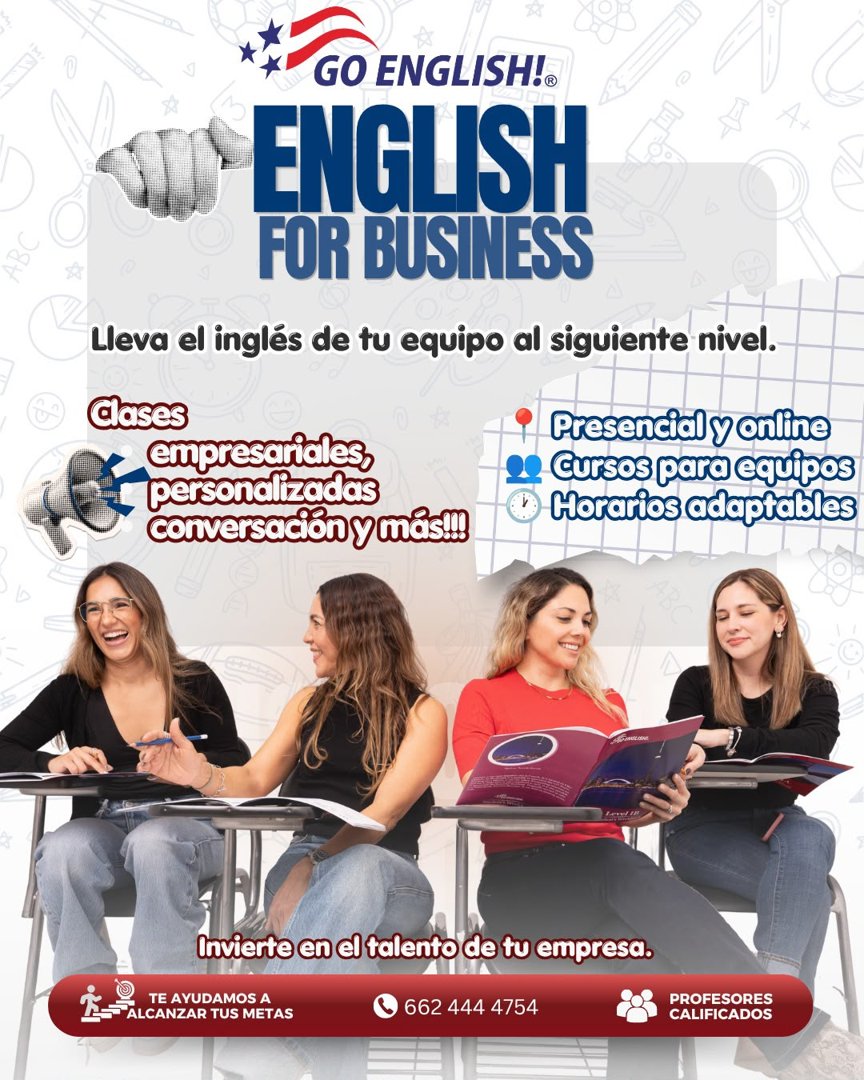 Anuncio de Go English: clases de inglés para negocios