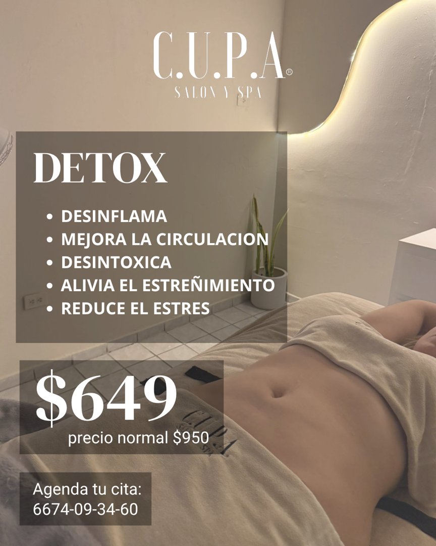 Anuncio de CUPA SALÓN Y SPA: Masaje detox
