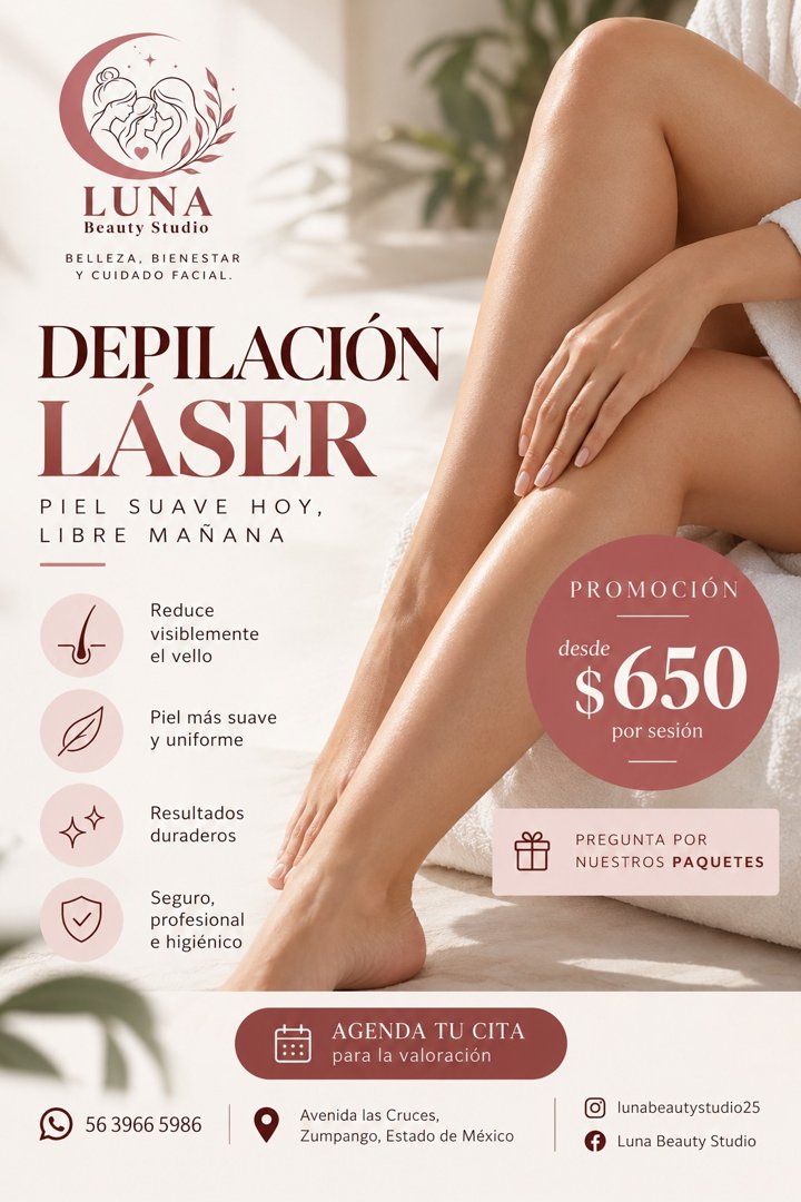 Anuncio de Luna Beauty Studio: Depilación láser
