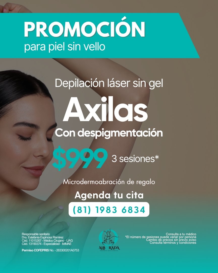 Anuncio de Alborada Depilación Láser: Depilación láser en axilas