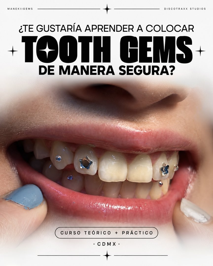 Anuncio de Manekii Gems: curso de colocación de gemas dentales